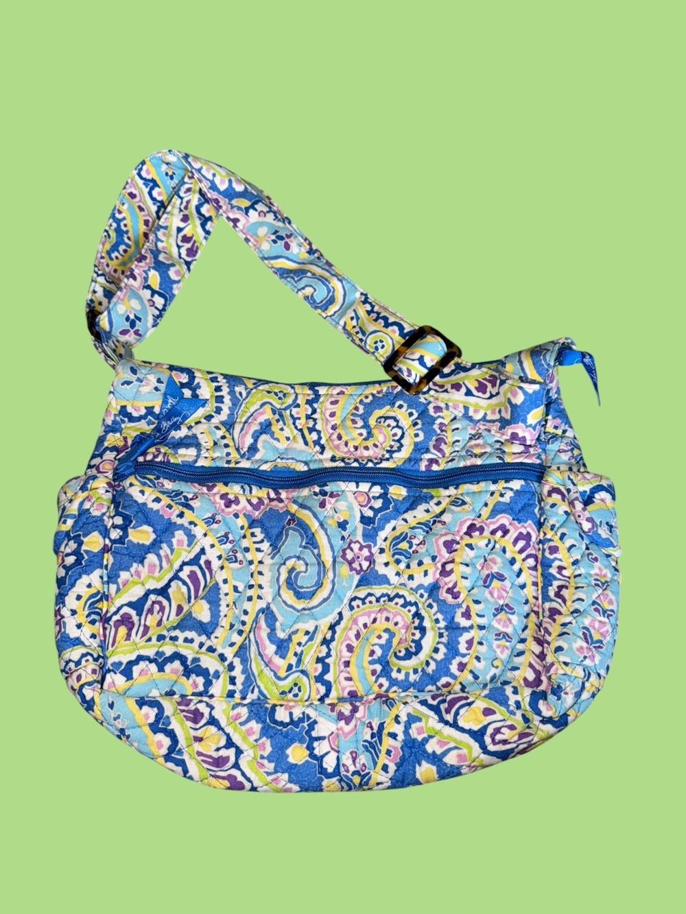 Vera Bradley Capri Blue Paisley Quilted Cotton  Handbag Vintage Y2K
